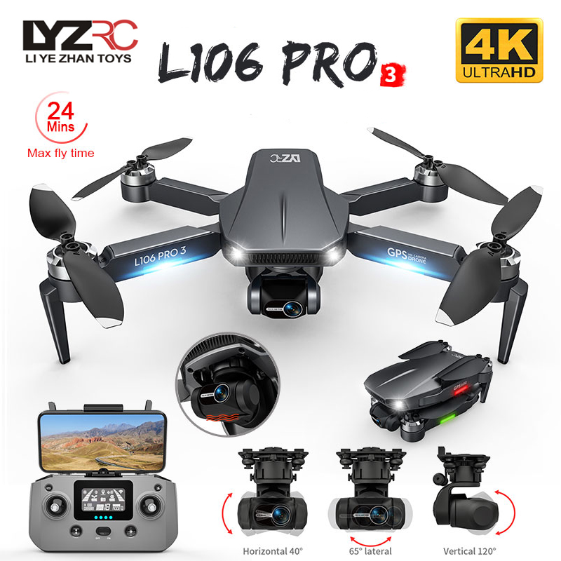 ドローンL106pro 3,4K 5g,wifi,fpv,折 - Drone Gimbal 3 Axis のレビューと価格